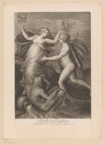 Daphne turns into a laurel tree, John Smith (printmaker/ publisher), 1709 Canvas Print