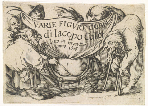 Title print for print series 'Diverse dwarves'/'Varie figure gobbi di Jacopo Callot', Jacques Callot, 1621 - 1625 Canvas Print