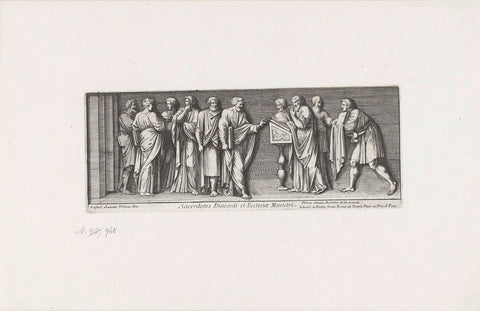 Paulus in de synagoge, Pietro Sante Bartoli, 1645 - 1700 Canvas Print