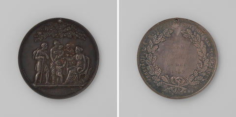 Maatschappij tot Nut van 't Algemeen, medal awarded to Herm. van IJzendoorn, David van der Kellen (1804-1879), 1859 Canvas Print