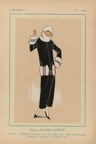 Très Parisien, 1923, No 1: Creation JEANNE LANVIN..., anonymous, 1923 Canvas Print