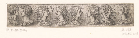 Frisian with eight busts of women, Virgilius Solis, 1524 - 1562 Canvas Print