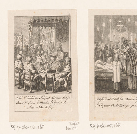 Charles V appoints Maurice of Saxony as Elector, Daniel Nikolaus Chodowiecki, 1791 Canvas Print