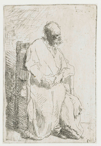 Beggar, Seated in an Armchair, Rembrandt van Rijn, c. 1629 Canvas Print