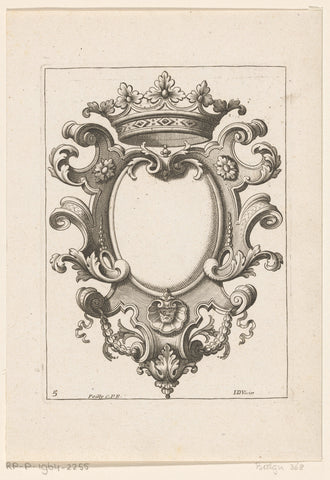 Crowned cartouche, Jean Duvivier, 1712 Canvas Print