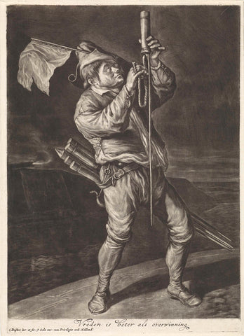 De man met de vuurpijl, Cornelis Dusart, 1695 Canvas Print