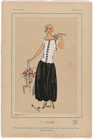 Très Parisien, février 1922: 7.- FLORE, anonymous, 1922 Canvas Print