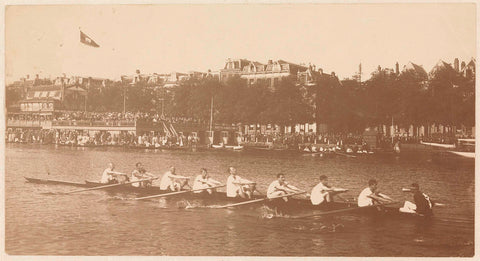 Royal rowing competition on the Amstel, E. van Elfrinkhoff, 1918 Canvas Print