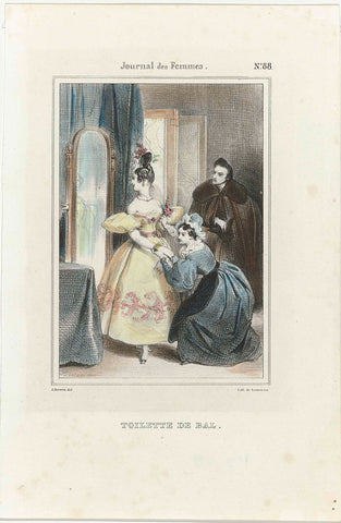 Journal des Femmes, 1832-1837, No. 88 : Toilette de Bal, anonymous, 1832 - 1837 Canvas Print