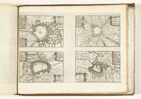 Maps of Saint-Omer, Bapaume, Aire-sur-la-Lys and Saint-Venant, 1726, Monogrammist DB (etcher 18th century), 1726 Canvas Print