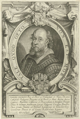 Portret van Johann Georg von Puech, Pieter de Jode (II), 1628 - 1670 Canvas Print