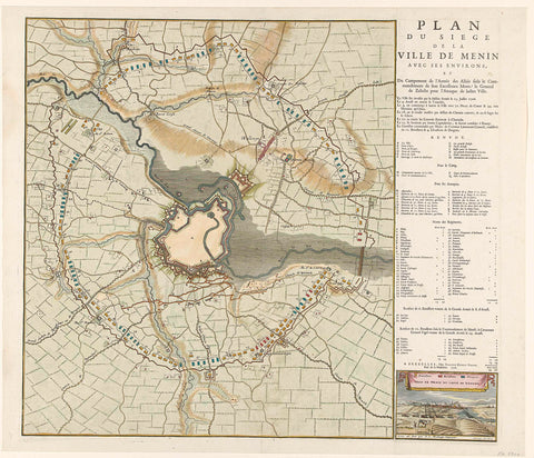 Siege of Menen, 1706, Jacobus Harrewijn, 1706 Canvas Print
