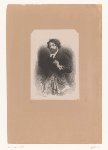 Self-portrait of the artist, Paul Gavarni, 1842 Canvas Print