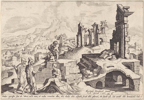 Landscape with Job on the Dung Heap, anonymous, 1556 Canvas Print