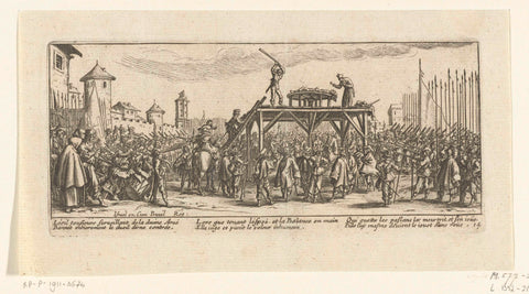 Strafmaatregelen: radbraken, Jacques Callot, 1677–1690 Canvas Print