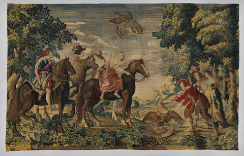 Falconry, Maximilian van der Gucht, c. 1650 Canvas Print