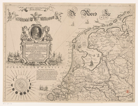 Map of the Northern Netherlands, Michael Floris van Langeren (possibly), Michael Floris van Langeren, 1647 - 1656 Canvas Print