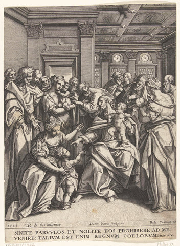 Christ blesses the children, Johan Barra, 1598 Canvas Print