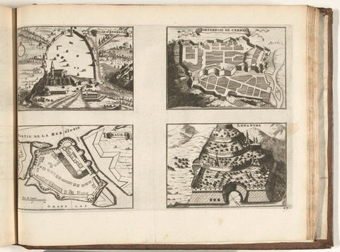 Maps and views of Athens, Cerigo, Santa Maura and Lepanto, 1726, anonymous, 1726 Canvas Print