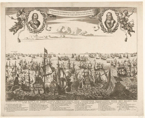 Four-Day Battle, 1666, anonymous, 1666 Canvas Print