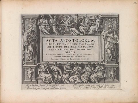 Title print of the series on the acts of the apostles, anonymous, 1643 Canvas Print