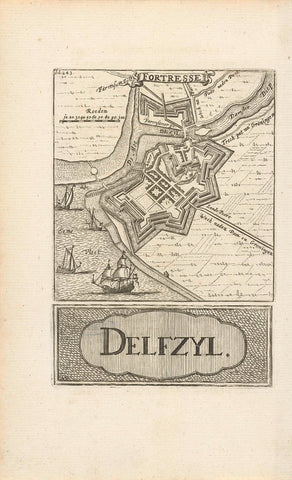 Map of Delfzijl, Hendrik Hofsnider, 1743 Canvas Print