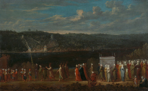 Wedding procession on the Bosphorus, Jean Baptiste Vanmour, c. 1720 - c. 1737 Canvas Print