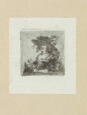 Seated woman in hat, Jan Chalon, 1802 Canvas Print