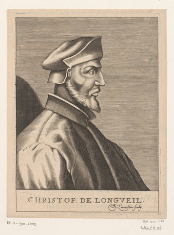 Portret van Christophe de Longueil, Nicolas de Larmessin (I), 1682 Canvas Print