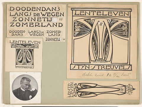 Band- en boekrugontwerpen voor: Stijn Streuvels, Lenteleven, c. 1899-1903, Jules De Praetere, c. 1899 - c. 1903 Canvas Print