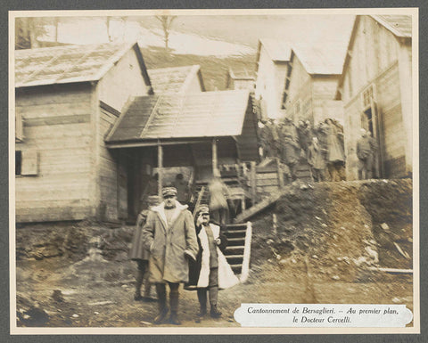 Doctor Cervelli posing for a barracks camp of Italian Bersaglieri in the Dolomites, Henri de Rothschild (attributed to), 1916 Canvas Print