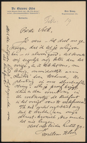 Letter to Jan Veth, De Nieuwe Gids, 1885 - 1938 Canvas Print