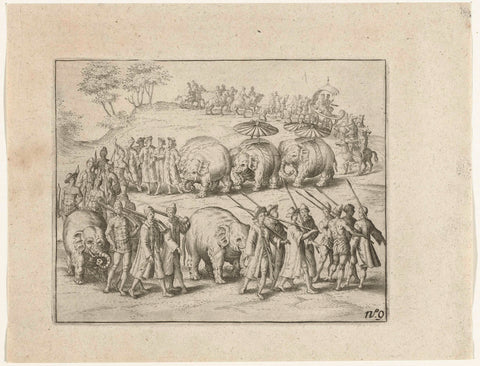 Triumphal procession of the king of Pegu, 1604, anonymous, 1644 - 1646 Canvas Print