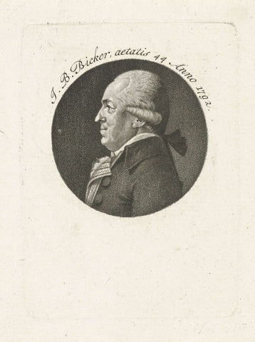 Portrait of Jan Bernd Bicker, aged 44, François Joseph Pfeiffer (I), 1792 Canvas Print