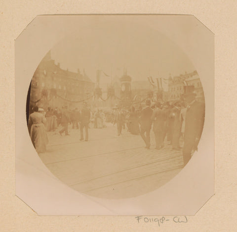 View of Dam Square during the visit of Kaiser Wilhelm II of Germany, Johanna Margaretha Piek (attributed to), 1889 - 1893 Canvas Print