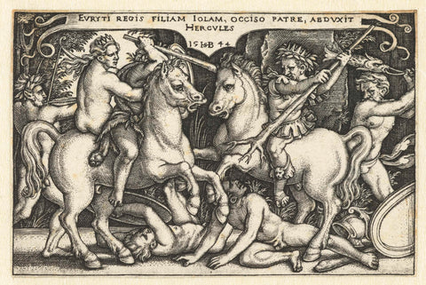 Hercules kidnaps Jole, Hans Sebald Beham, 1544 Canvas Print