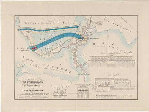 Map II. Took Steam Milling at Spaarndam, 1 October 1843, anonymous, 1843 - 1861 Canvas Print