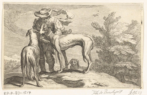 Greyhounds, Frederick Bloemaert, after 1635 - 1670 Canvas Print