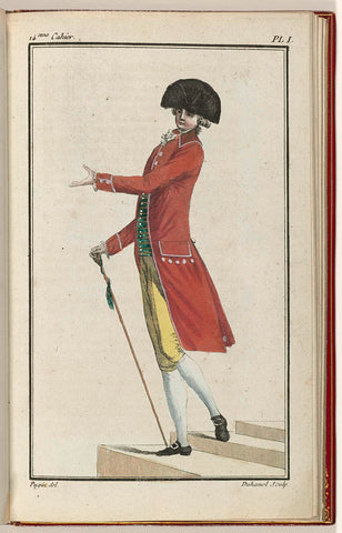 Cabinet des Modes ou les Modes Nouvelles, 1 June 1786, pl. I, A.B. Duhamel, 1786 Canvas Print