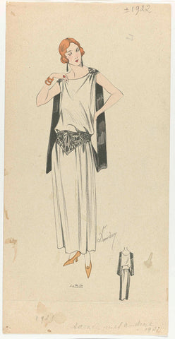 Woman in white dress, 1921, No. 432, anonymous, 1921 Canvas Print