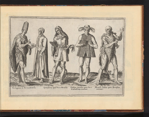 Five oriental men, dressed according to the costume of ca. 1580, Abraham de Bruyn, in or before 1581 Canvas Print