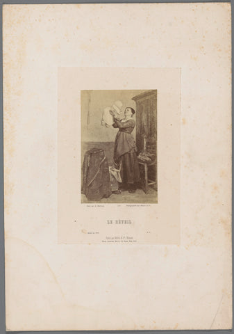 Photo reproduction of painting Le Réveil by Albert Neuhuys, Goupil & Cie., 1850 - 1900 Canvas Print