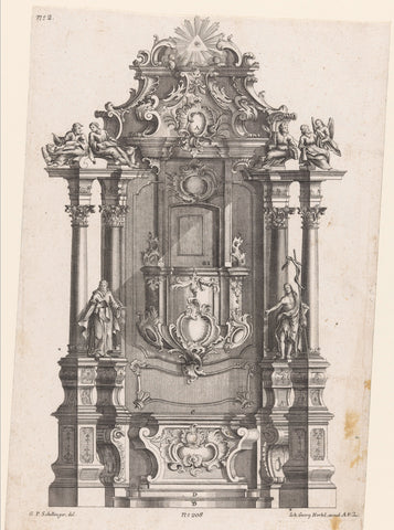 Pulpit altar with the all-seeing eye, anonymous, 1705 - 1775 Canvas Print