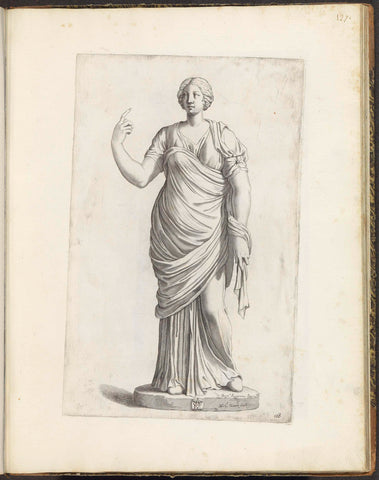 Statue of a standing woman, Michel Natalis, 1636 - 1647 Canvas Print