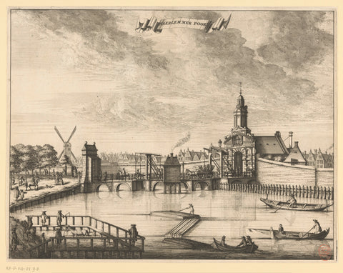 View of the Haarlemmerpoort in Amsterdam, anonymous, 1693 - 1694 Canvas Print