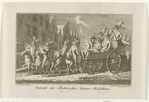 Procession of Rederijkers in Middelburg, c. 1785-1786, Daniël Veelwaard (I), 1785 Canvas Print