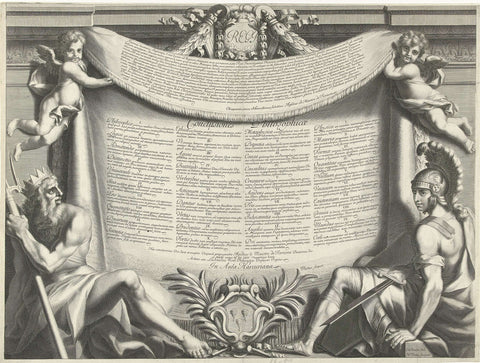 Promotieprent van Aegidius Le Maistre (1665), onderste gedeelte, Nicolas Pitau (I), 1665 Canvas Print