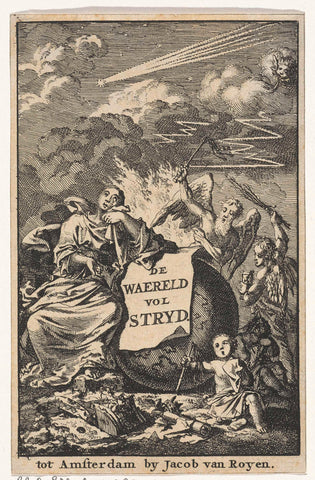 Title page for: 'Waereld vol Stryd', 1706, Jan Luyken, 1706 Canvas Print