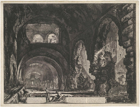 Interior of the Temple of Hercules Victor at Tivoli, Giovanni Battista Piranesi, 1748 - 1778 Canvas Print