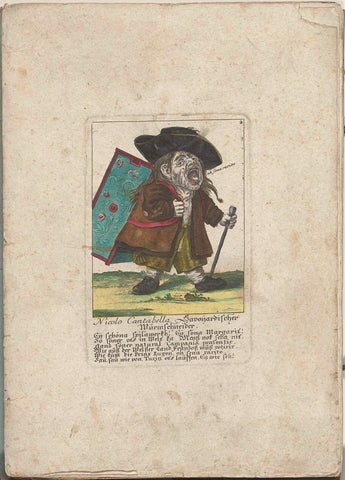 De dwerg Nicolo Cantabella, ca. 1710, Martin Engelbrecht (attributed to), 1705 - 1715 Canvas Print